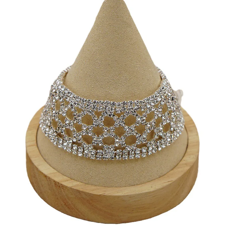 Hoyon  3cm  Diamond minimalist rhinestone crystal bracelet Wedding Bridal Crystal Bracelet Wholesale