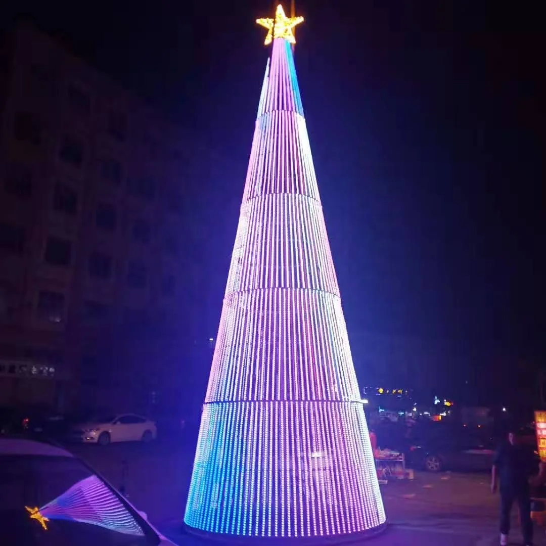 Led rgb pixel christmas tree giant outdoor commercial Christmas tree lighting