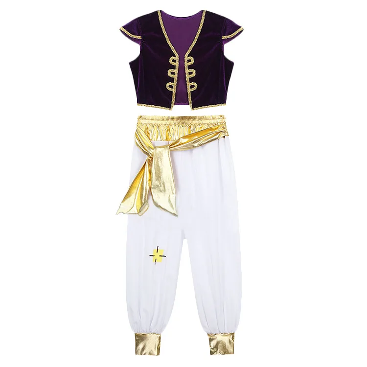 Aladdin and the Magic Lamp Cosplay Prince of Magic Lamp Costume Dulxe purple Suit Halloween Costume For Men
