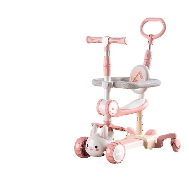 Wholesale 3-in-1 Plastic Kids Scooter for 2-7 Years Old Foldable with Flash Wheels for All Terrains