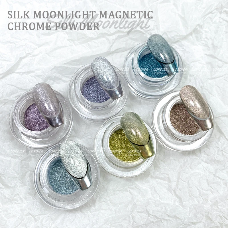 Newest Moonlight Mirror Nail Powder Glitter Dust Chrome Cat Eye Powder Magnetic Pigment