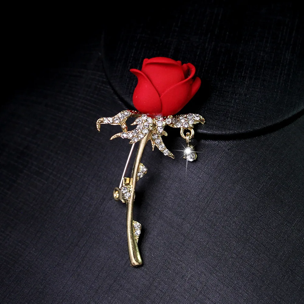 Wholesale of exquisite rose brooch clothing accessories anti-glare corsage for suit