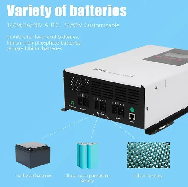 60 Amp MPPT Solar Charge Controller 24V 12V Auto,  Solar Panel Regulator  for AGM Sealed Gel Flooded Lithium Battery