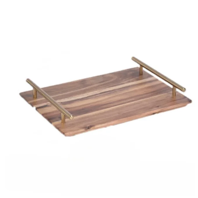 Sofa cup holder Hot sale solid wood serving tray organizer custom round walnut wood trays sofa arm tray couch cup holder