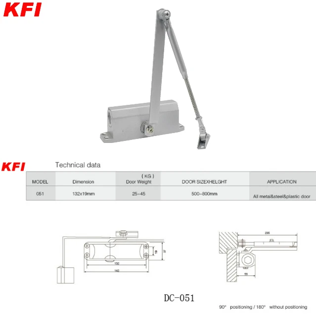 Автоматическое Алюминиевое Крепление для противопожарной двери подходит металлических дверей весом 25-45 кг