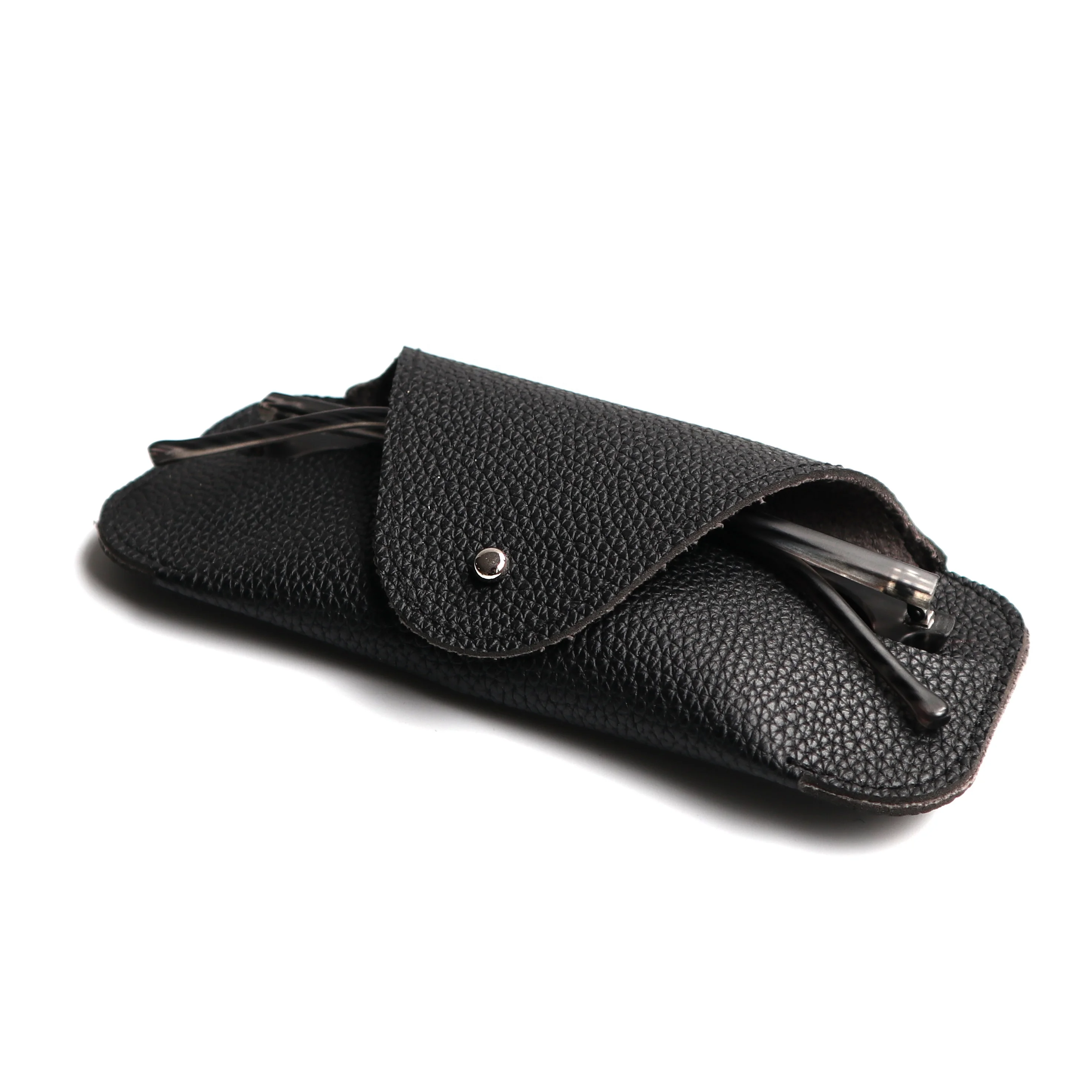 Wholesale Low MOQ PU Leather Sunglasses Case Black Glasses Case Soft Custom Glasses Box Leather Package for Eye Glass