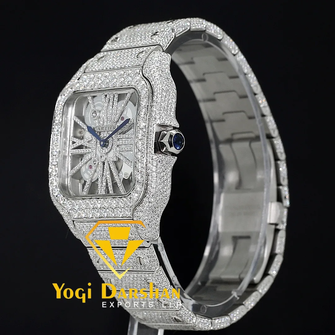 Hip Hop Luxury Sapphire Dial Watch Best Quality Diamond Moissanite Automatic Mechanical Mechanical For Women
