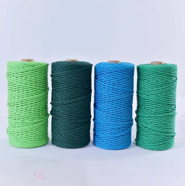 Macrame Cotton Yarn 3mm Hand Knitting Crochet Yarns DIY Polyester Macrame Cord Rope Cotton Yarn Wholesale