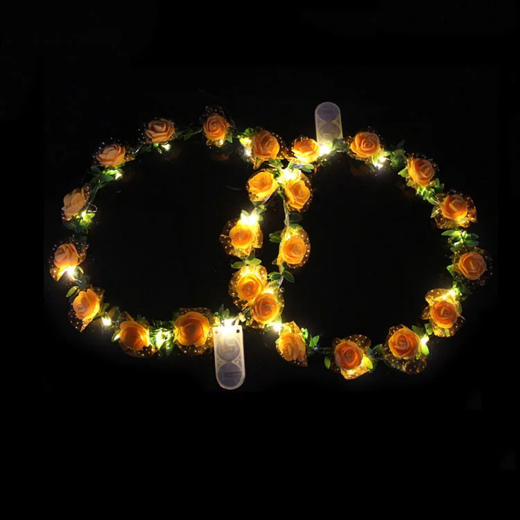 Best Sell Halloween Wreath Night Party Plastic LED Flower Crown