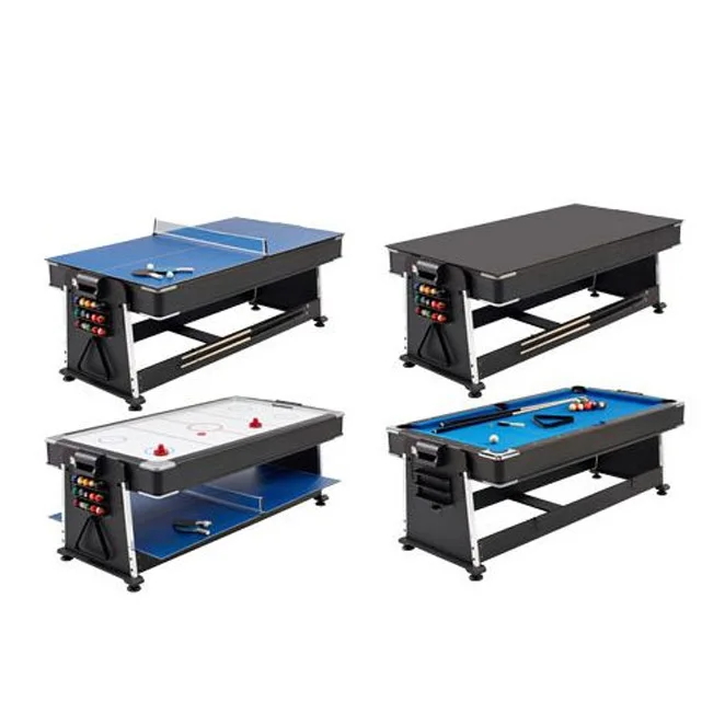 New Arrival 4 In 1 Modern Multi Game Billiard Pool Table With Air Hockey Table Tennis Table