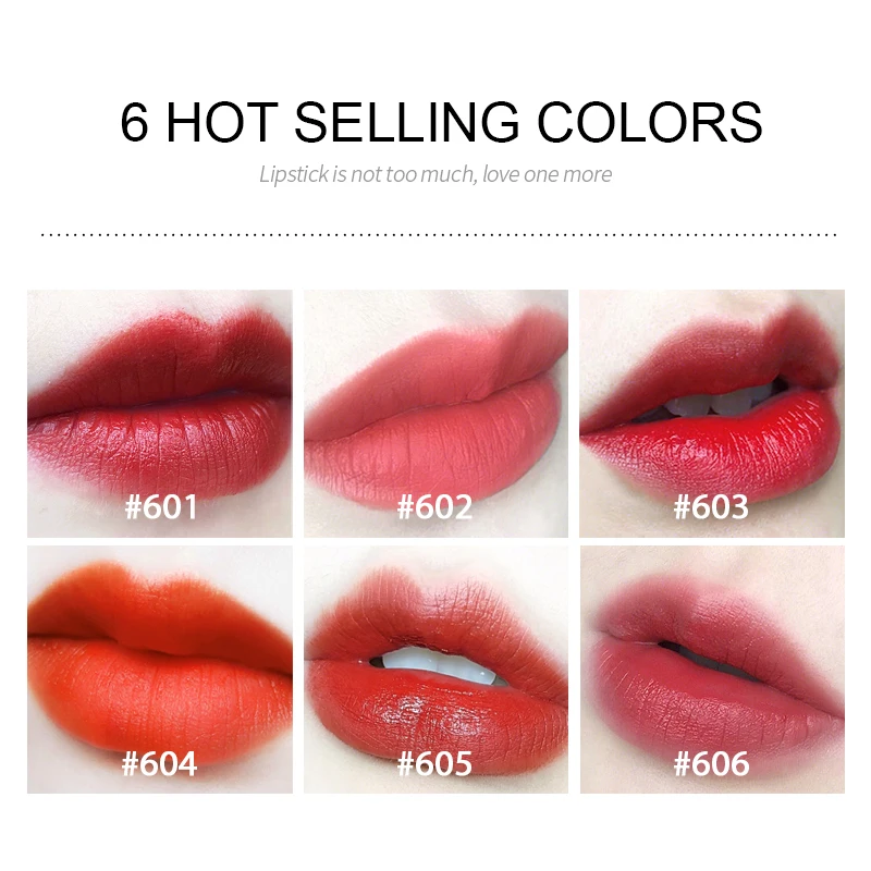Factory In Stock Supply Six Color Creative Carved Lipstick Your Logo Lipstick Wholesale