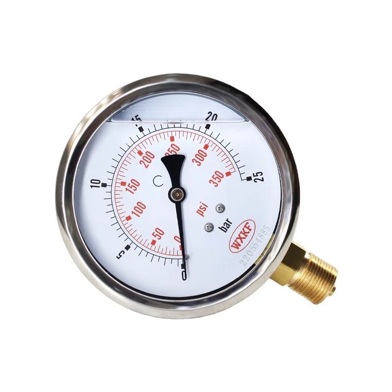 60mm 0-25bar  Stainless Steel Hydraulic Oil Pressure Gauge