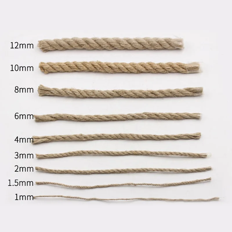 Factory Direct Sale 1mm Weaving Flat Jute Twine Rope Large Quantity Multi-Specification Round Twine Rope