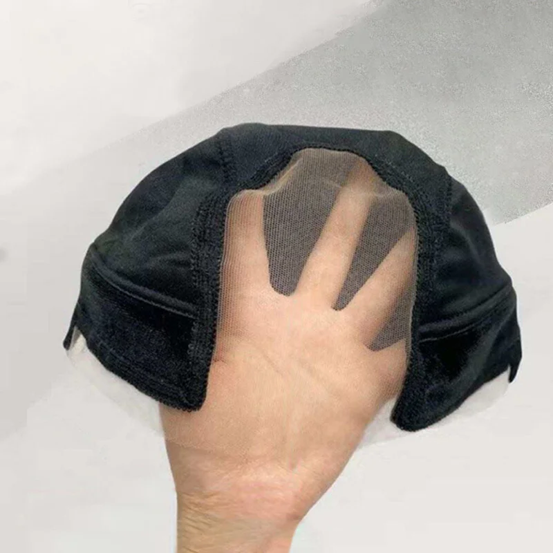 Stretch 4*5 Inch U Part Wig Cap Black Double-Sided Velvet Lace Mesh Breathable Dome Wig Cap for Making Wig