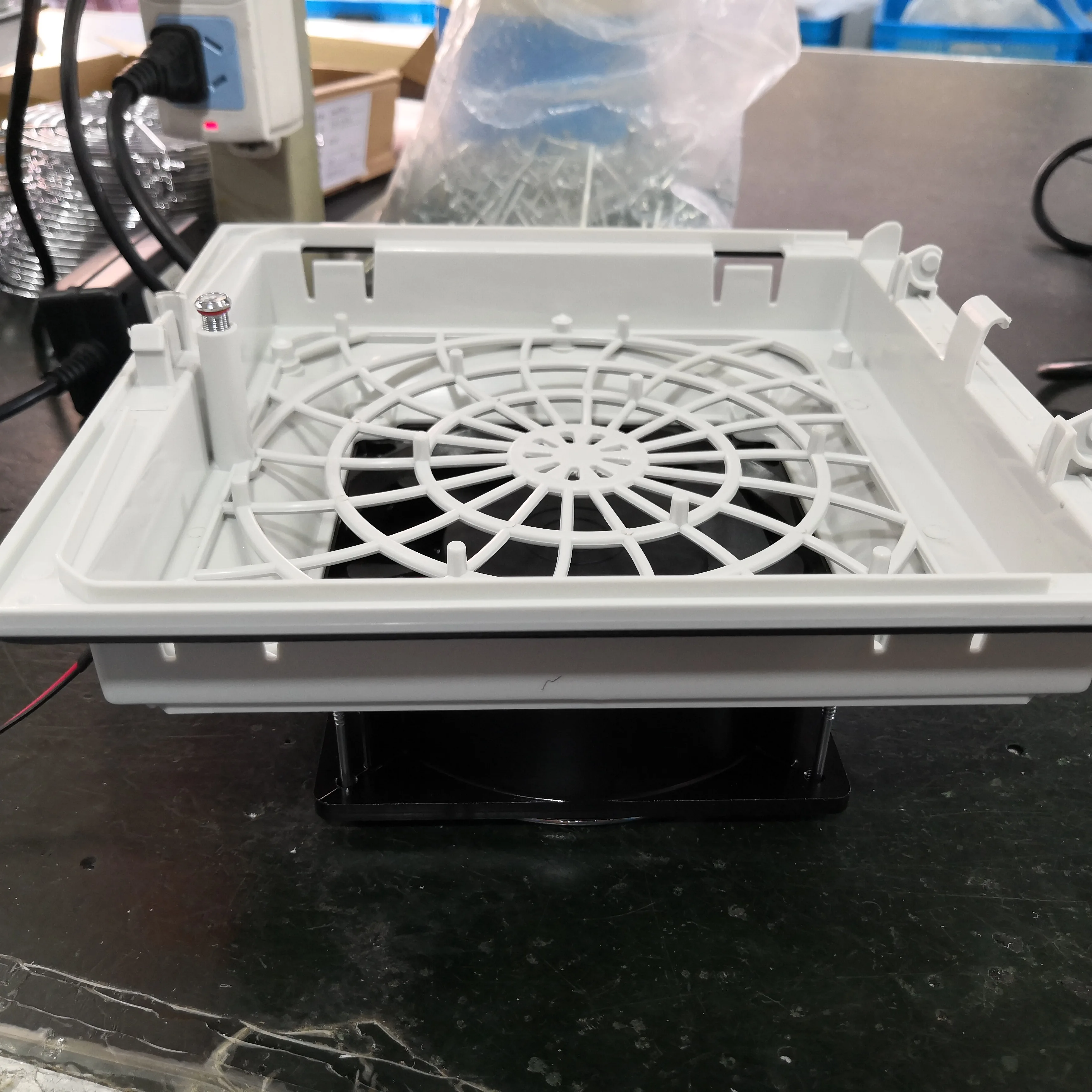 
China supplier electric panel cabinet louver style ac dc cooling fan filter FK55 with CE 