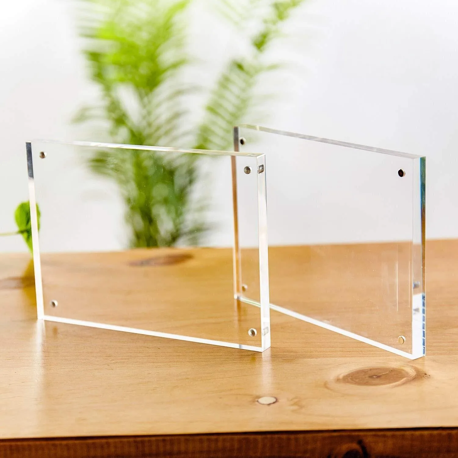 4X6 Inch Acrylic Picture Holder Double Sided Self Baby Pictures Standing Frame Prevents Fading Lucite Photo Frame With Magnets