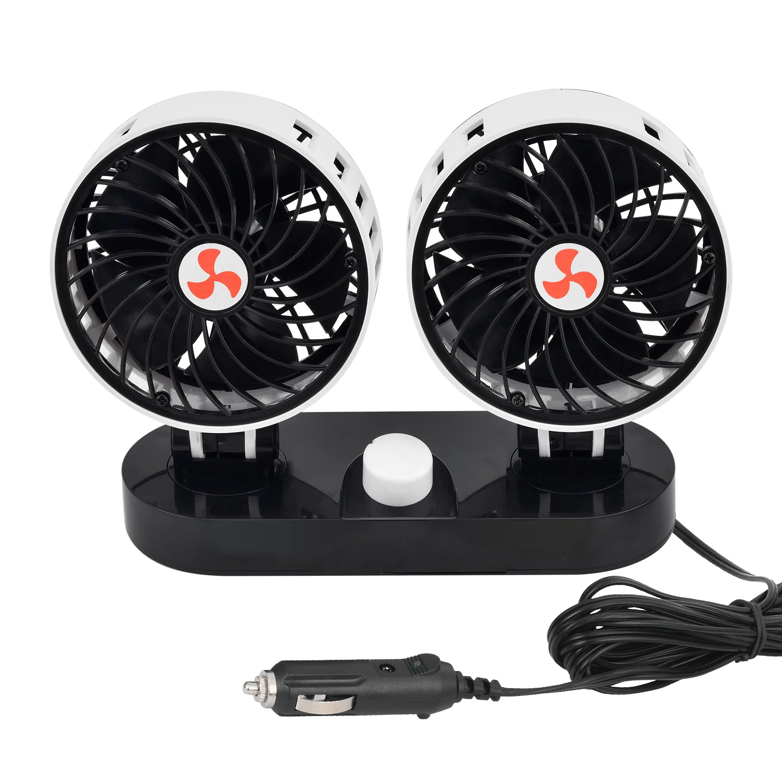 Low Noise dual head car fan  360 Rotation car cooling fan for Dashboard