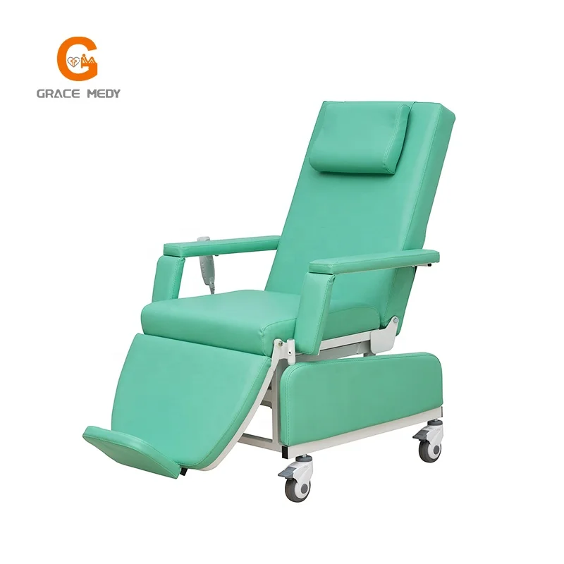 Professional Medical Exam Equipment Two Function Adjustable Electric Patient Dialysis Chair