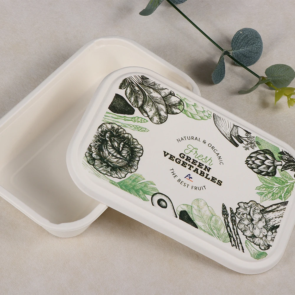 Inflight Customized Wholesale Bagasse Hot Meal Food Container Biodegradable Sugarcane Airline Casserole