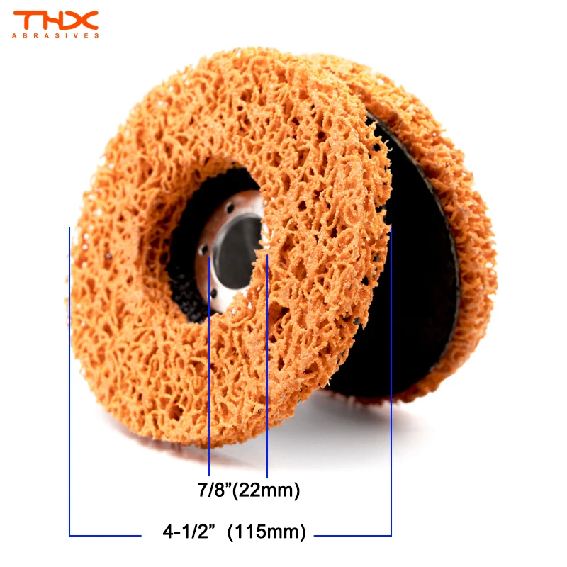 Orange 115 mm Strip Discs for Removing Paint, Oil, Wood Poly Disc Angle Grinder Clean & Strip Disc 115x22.23mm