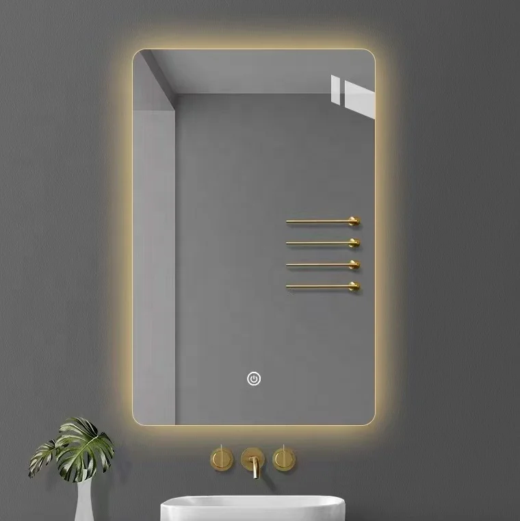 Bathroom Smart mirror White switching lights with Led Mirror cheap frameless make up Mirror rectangle backlit espejo inteligente