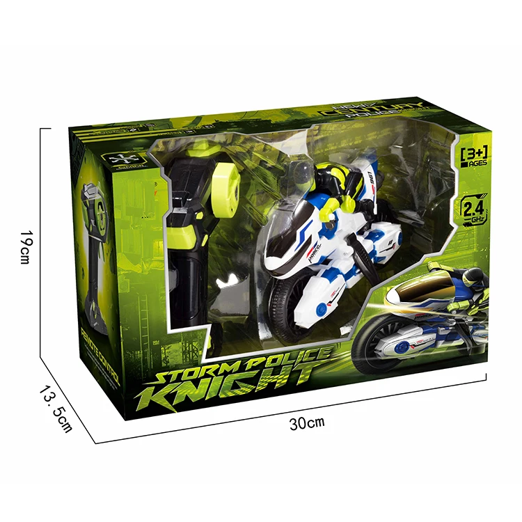 4CH 2.4G control motorcycle stunt police car model rc toys 360 degrees in situ rotation CVT speed