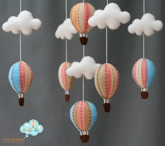 
Cheap Cute Bed Hanging Soft Toy Cloud Hot Air Balloon Hanging Cot Baby Mobile Toys 