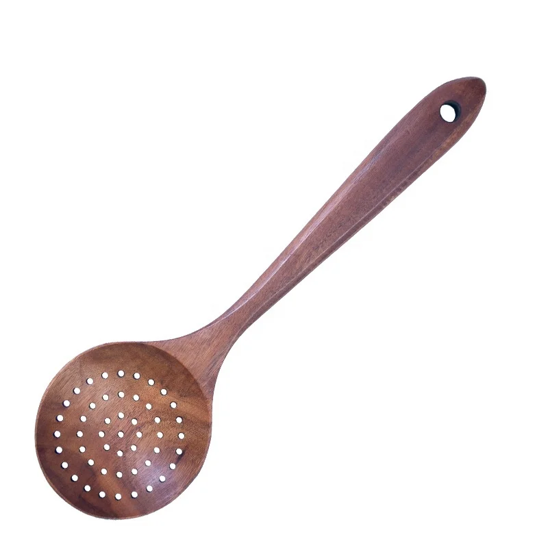 Natural Teak Wood Utensils WoodKitchen Cooking Tools, Uncoated Dishwasher Safety Wooden Kitchen Utensil Set