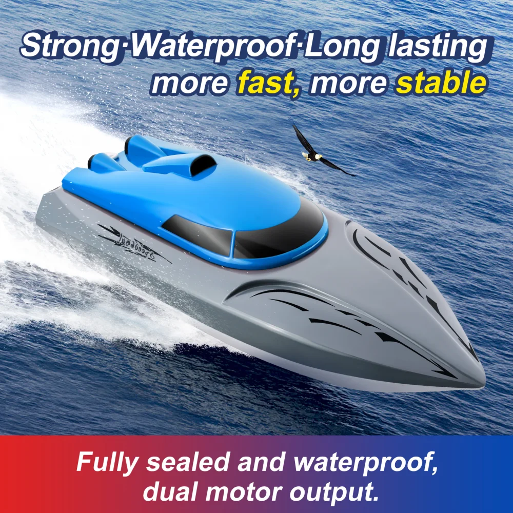 2.4G dual motor waterproof remote control boat toys for children water race toys rc speed boat high speed