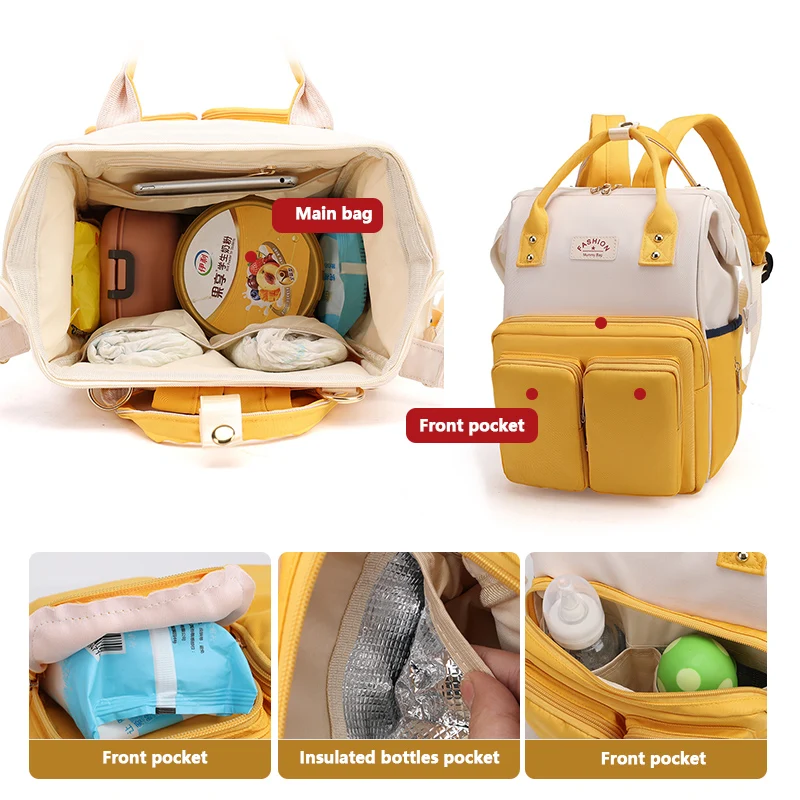 Pink 3 in 1 Multi-Function Baby Backpack Waterproof Outdoor Sports Baby Bag newborn reusable maternity Mummy Diaper Backpack Bag