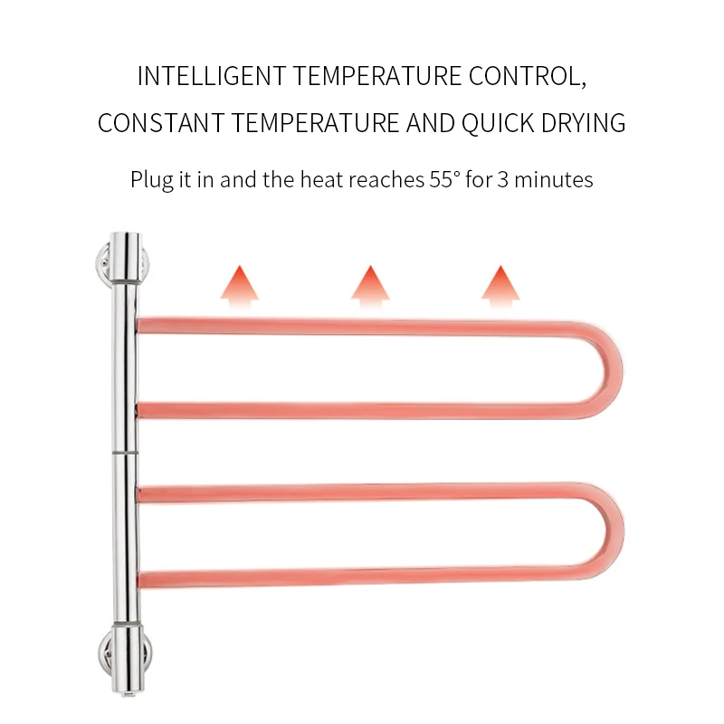 Electric heated towel rack wall-mounted electric heated towel rack stainless steel towel rack bathroom accessories   B2