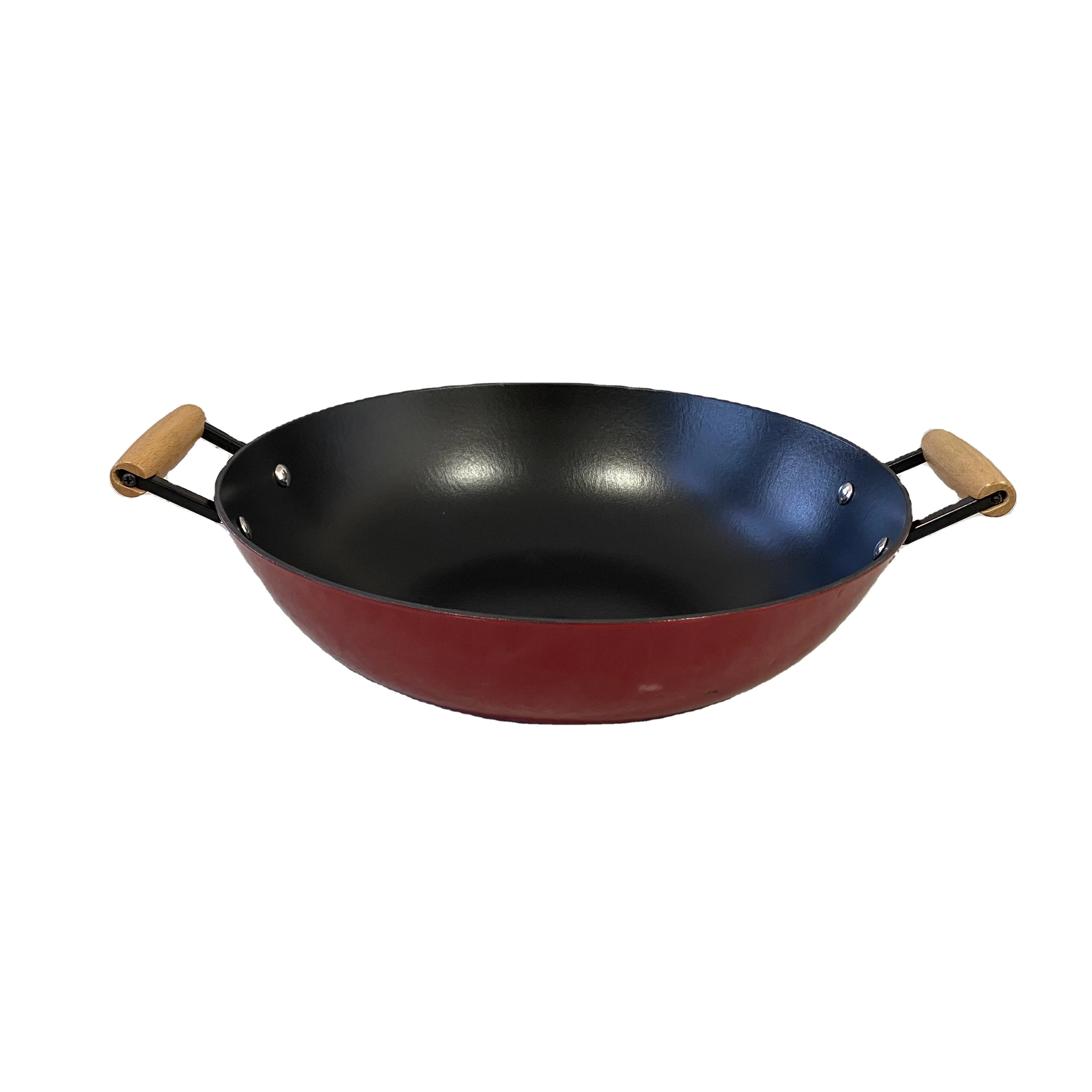 Best selling OIL cast iron chinese wok pan with glass lid
