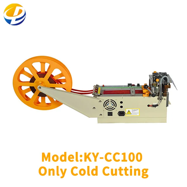 KY-CC100 Cold Automatic Cloth Tape Cut Machine Magic Sticker Knife Tube Zipper Shrink Cutter