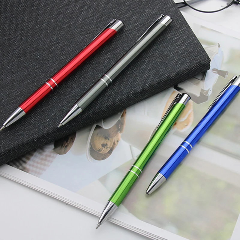 custom logo printed ballpoint pen promotional gift ball pen aluminium metal pen with custom Logo