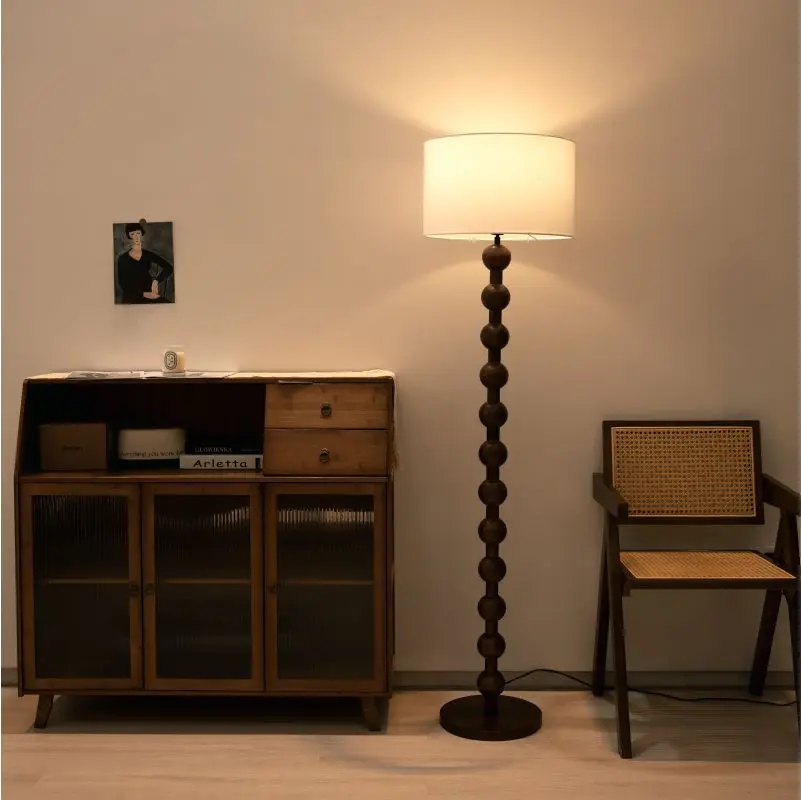 Aisilan  coffee table vintage vertical living room sofa  vintage oak wooden floor lamp with remote