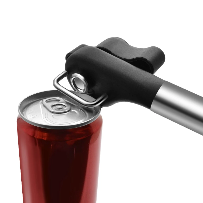 Safe Cut Design Can Opener Smooth Edge Stainless Steel Manual Cutting Can Opener with Beer Bottle Opener