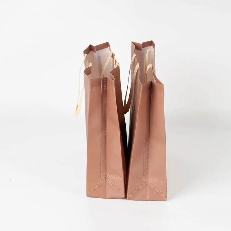 Retail Grocery Supermarket Custom Logo Size Shopping Tote Laminated Film Non Woven Bag Fashion Clothing Storage Non Woven Bag