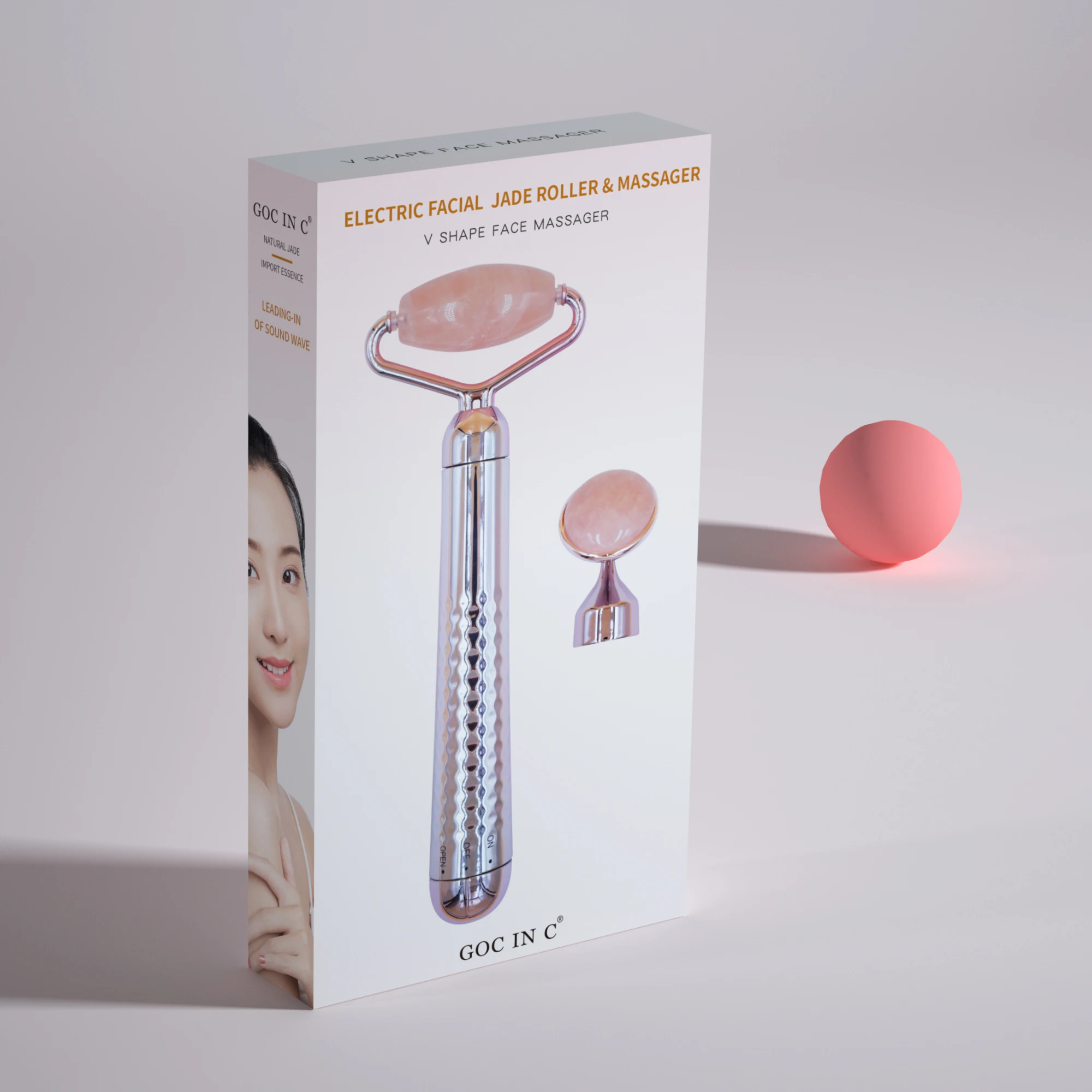 2 в 1 Электрический Уход за кожей лица лифтинг кожи подтяжки с звуковыми вибрирующими энергии красота бар массажный ролик из ЭВА