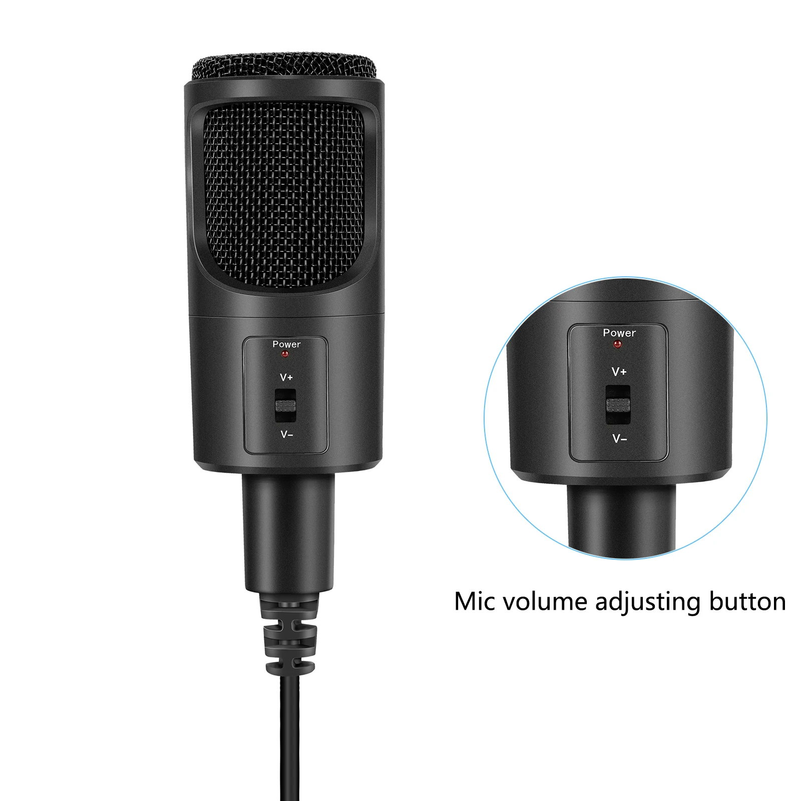 Конденсаторный ручной микрофон с набором для студийной записи подкастов проводной