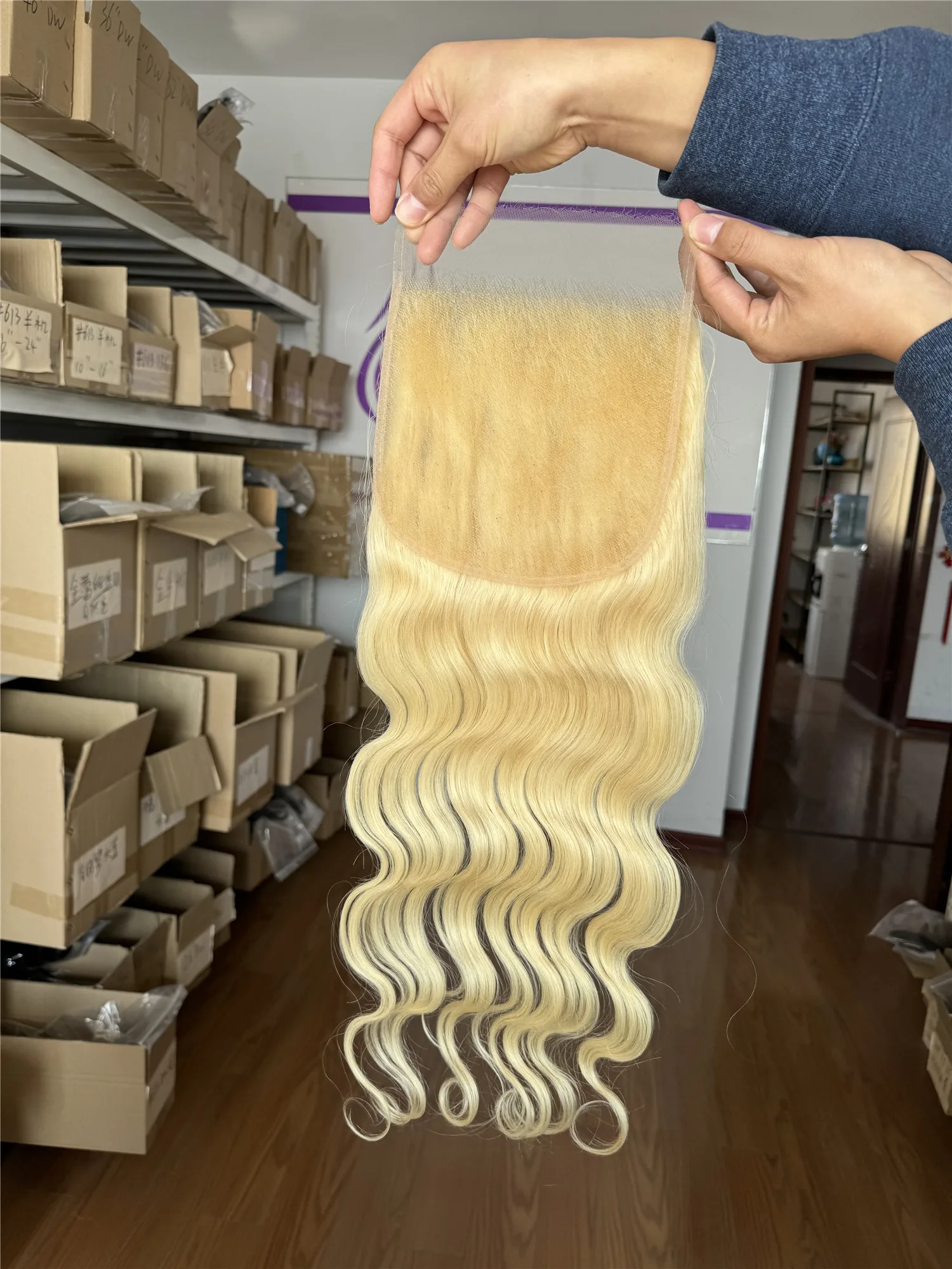 blonde hair closures 613 hd lace closure 6x6' base size virgin remy human hair style