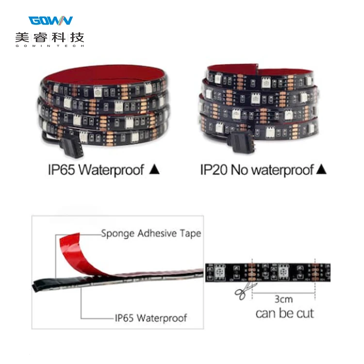 Smart DC5V USB 1M 2M TV Background Lighting Adhesive Tape IP20 / IP65 Flexible SMD 5050 USB RGB LED Strip
