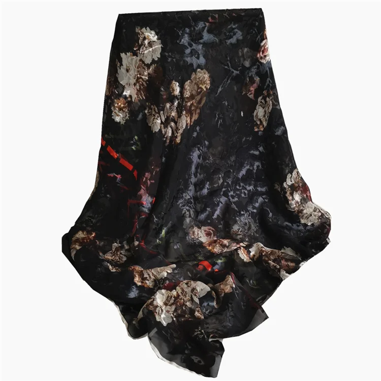 
Italian Burnout Silk Fabric Silk Viscose Blend Fabric Viscose Silk Fabric 