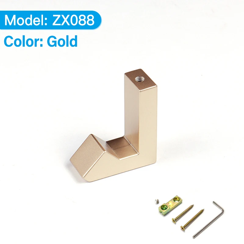 HJY Kitchen Cabinet Handles Wall Door Coats Hook Hanging Clothes Hat Zinc Alloy Hooks Hanging Things Wall Mounted Hook ZX088