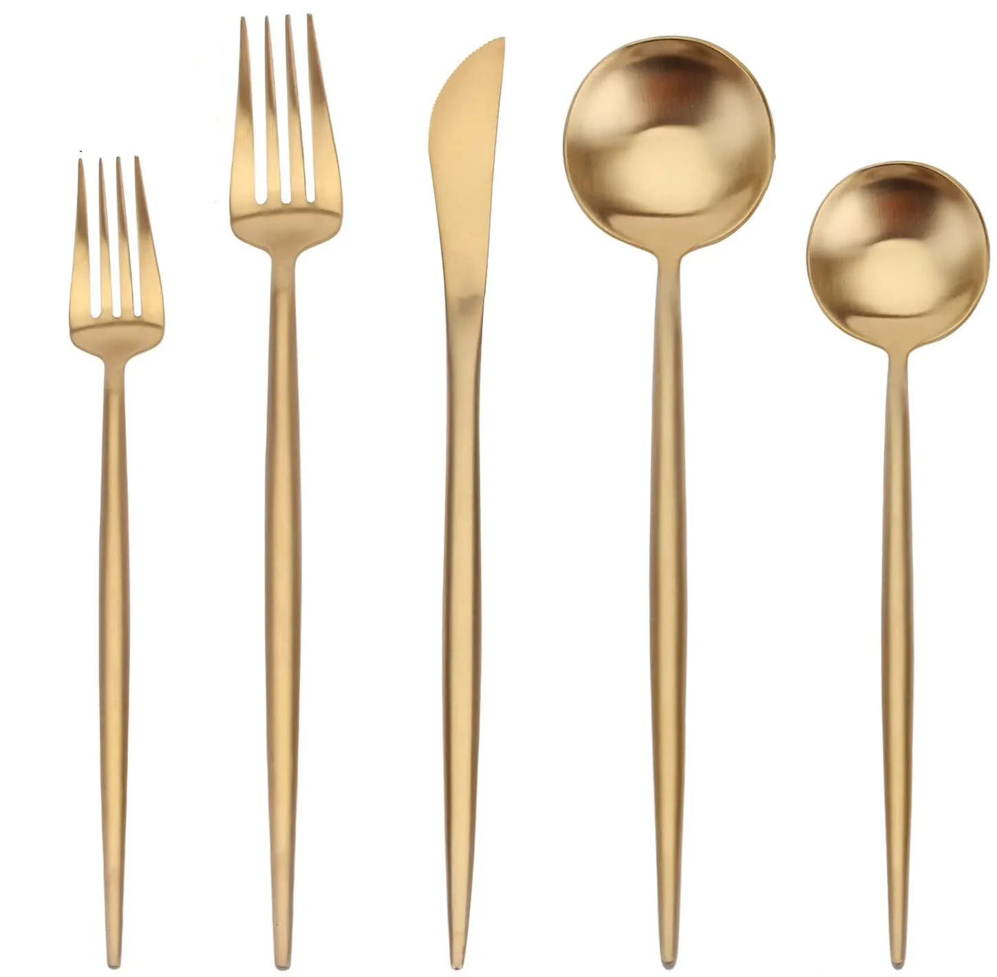 Gold Plated Hotel Flatware,Stainless Steel Cutlery Sets--knife Spoon Fork And Tea Spoon