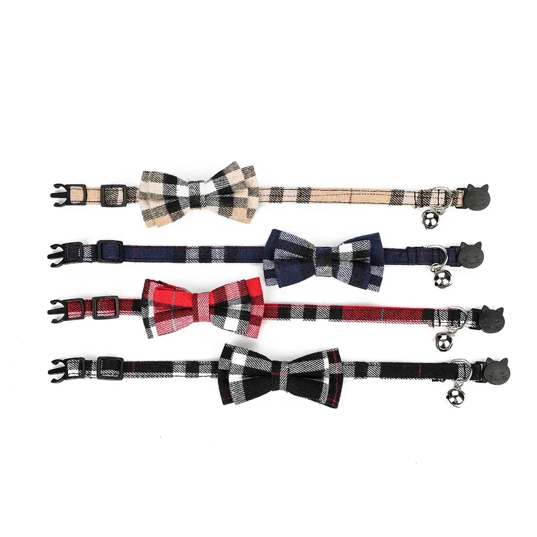 Модный Красочный Высококачественный ошейник для кошек и собак, регулируемый черный бант, лидер продаж, Колокольчик для маленьких домашних животных