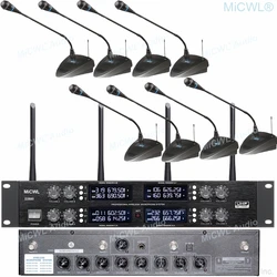 MiCWL Audio Inc 8 Headset 8 Lavalier Mic Bodypack Professional 8 Channel UHF Stage Wireless Microphone System Lapel Microphones