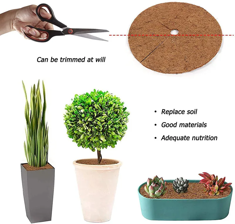 Коврик из кокосового волокна с кольцами защитный коврик натурального дерева Сорняков Для кипариса ландшафтного дизайна покрытие для растений дисками