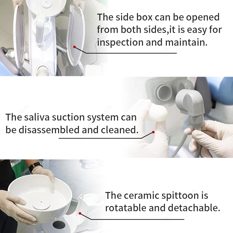 Dental chair luxury instruments chinese free space part rixi medical LED sensor light ergomomics treatment dental unit