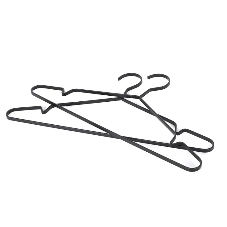 New products heavy iron clothes hangars black white coat metal hanger Factory wholesale electroplated hanger hijab hanger