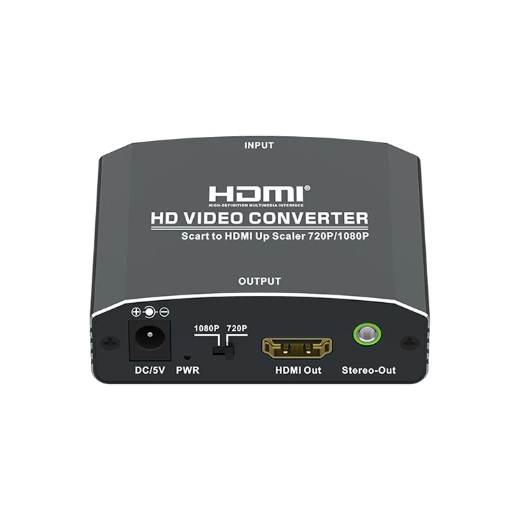  Высококачественный скалер SCART в HDMI преобразователь до 720p 1080p скайт + стерео